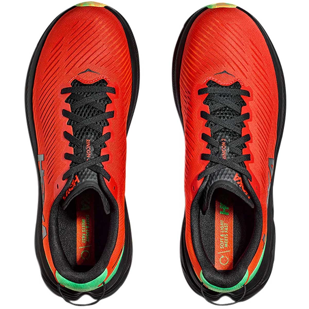 Tenis Hoka Running RINCON 3 Naranja Negro Hombre